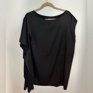 Black dress with asymmetrical sleeves